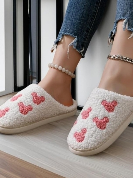 Disney Shoes - Disney Mickey Mouse Pink & White Slippers